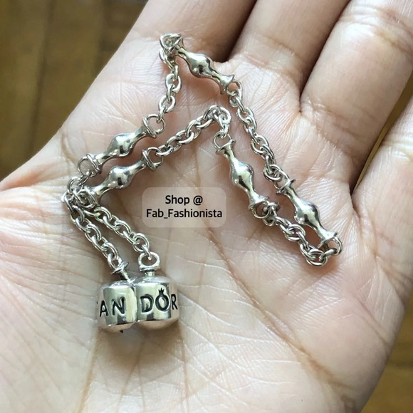 Pandora Sterling Silver clips bracelet - Picture 7 of 14